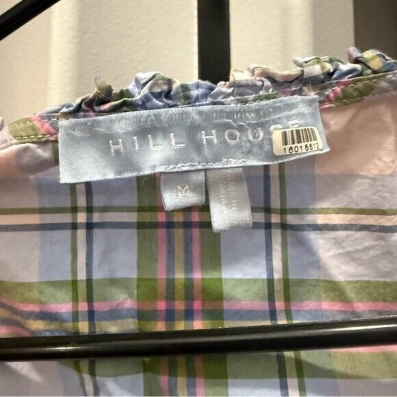 Hill House Sabrina Nap Dress in Spring Plaid Blue Pink Cottagecore Farmhouse M • - Picture 6 of 12